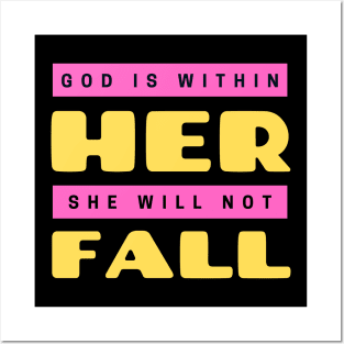 God Is Within Her She Will Not Fall | Christian Posters and Art